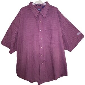 Arrow‎ Short Sleeve Shirt Size XXL Button Up Wrinkle Free Red Check